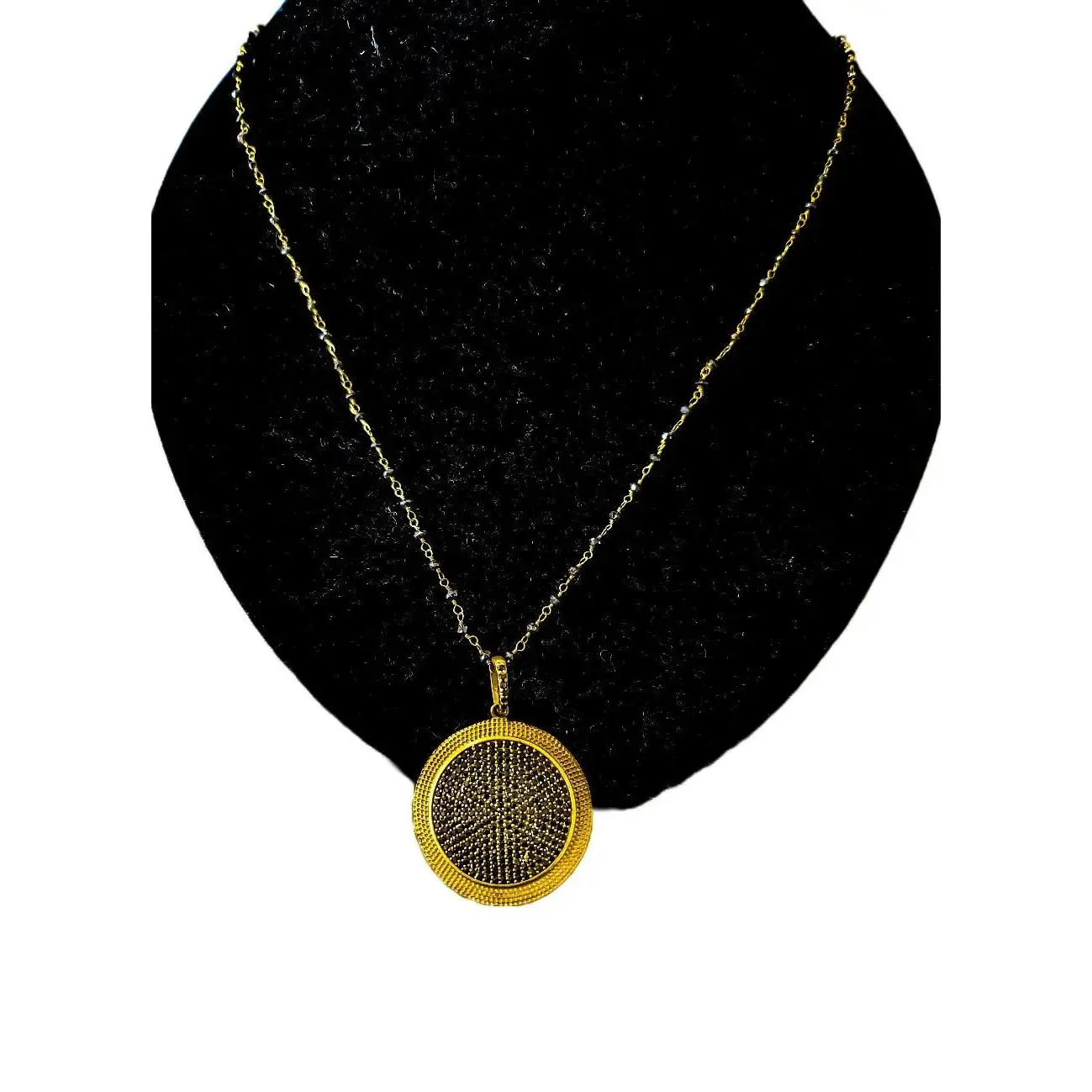 Black Diamonds Medallion Necklace