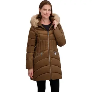 Laundry by Shelli Segal Women's Women’s Puffer Coat –With Faux Fur Hood