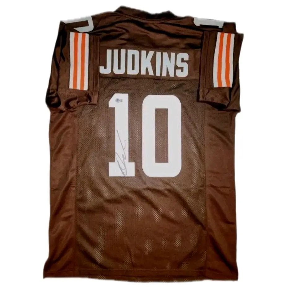 Quinshon Judkins Cleveland Browns Autographed Pro Style Fully Embroided Custom Brown Jersey - JSA Authenticated