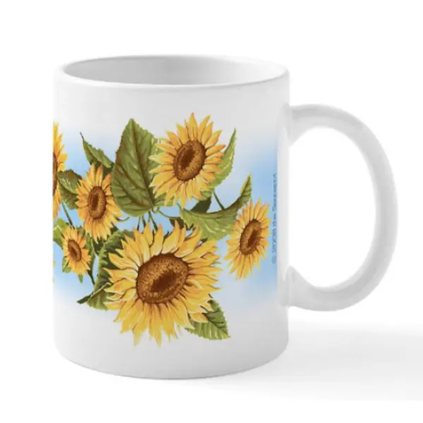 CafePress - Sunflower Mug - 11 oz Ceramic Mug - Novelty Coffee Tea Cup