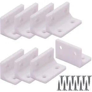 L Brackets Angle Bracket 48PCS Bracket Brace Sets for Shelves Wood Furniture Cabinet Chair Drawer for Fence Fixing and Furniture Reinforcement