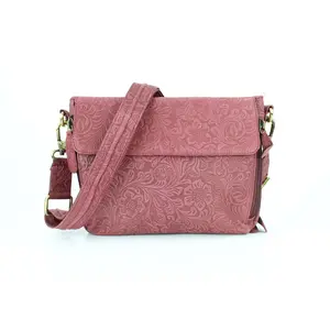 CC Floral embossed Flap Over Crossbody