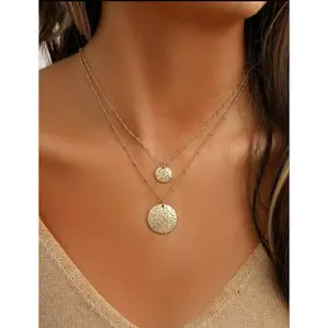 Well Rounded Necklace - Gold Chain with Pendant, Simple Design, Elegant Style