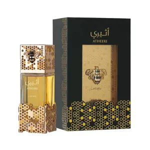 Lattafa Atheeri Eau De Parfum Unisex 3.4 fl oz 100 ml Bee Motif Design Honeycomb Pattern Floral Gourmand Woody Fragrance for Everyday & Special Occasions