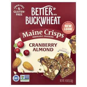 Better with Buckwheat Maine Crisps Snackable Crackers, Cranberry Almond, 4 oz (113 g)