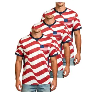 USA 2026  Inspired Red White Striped Soccer Jersey Unisex