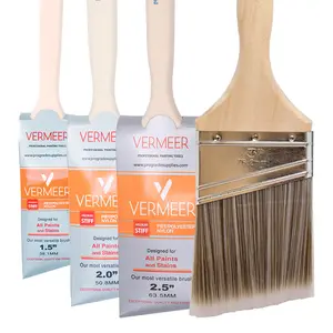 Vermeer Paint Brushes 4-Pack Angle Brushes in Assorted Sizes for All Latex and Oil Paints & Stains - Home Improvement - Interior & Exterior Use