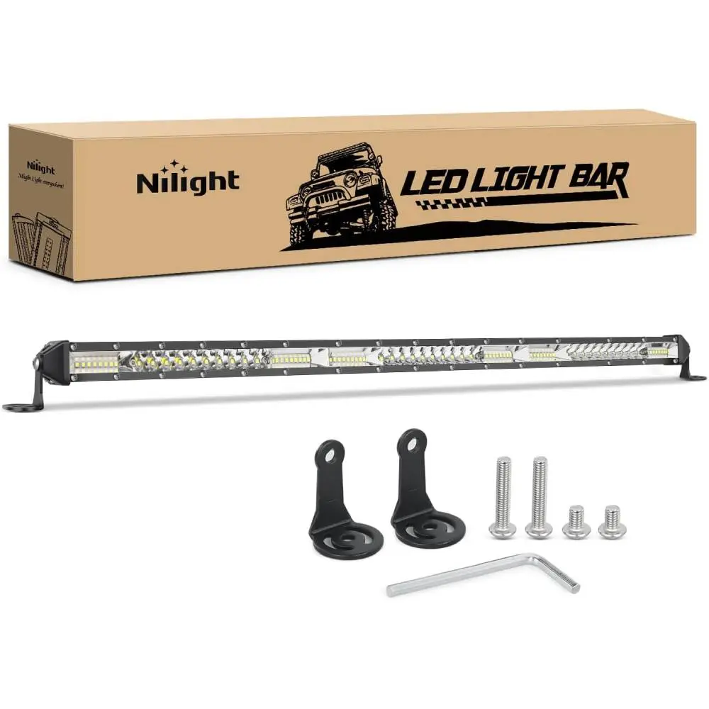 Nilight 31-Inch 78-LED Single Row Spot-Flood Combo Off Road Lights, 234W Aluminum Body Car Light Bar with Mounting Kit, Car Accessories for 4x4 Trucks, SUVs, Cars Accessories