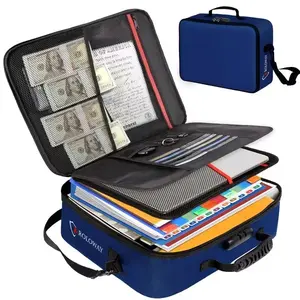 1 Fireproof document bag with lock and reflective strip (17 x 11.8 x 5 inches), a multi-layered file storage bag for important documents, perfect for Valentine's Day.