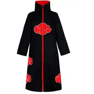 Anime Hokage Akatsuki Cosplay Costume Ninja Cloak With Red Clouds Headband Pain Itachi Sasuke Deidara Kakuzu Comic Con Party Set
