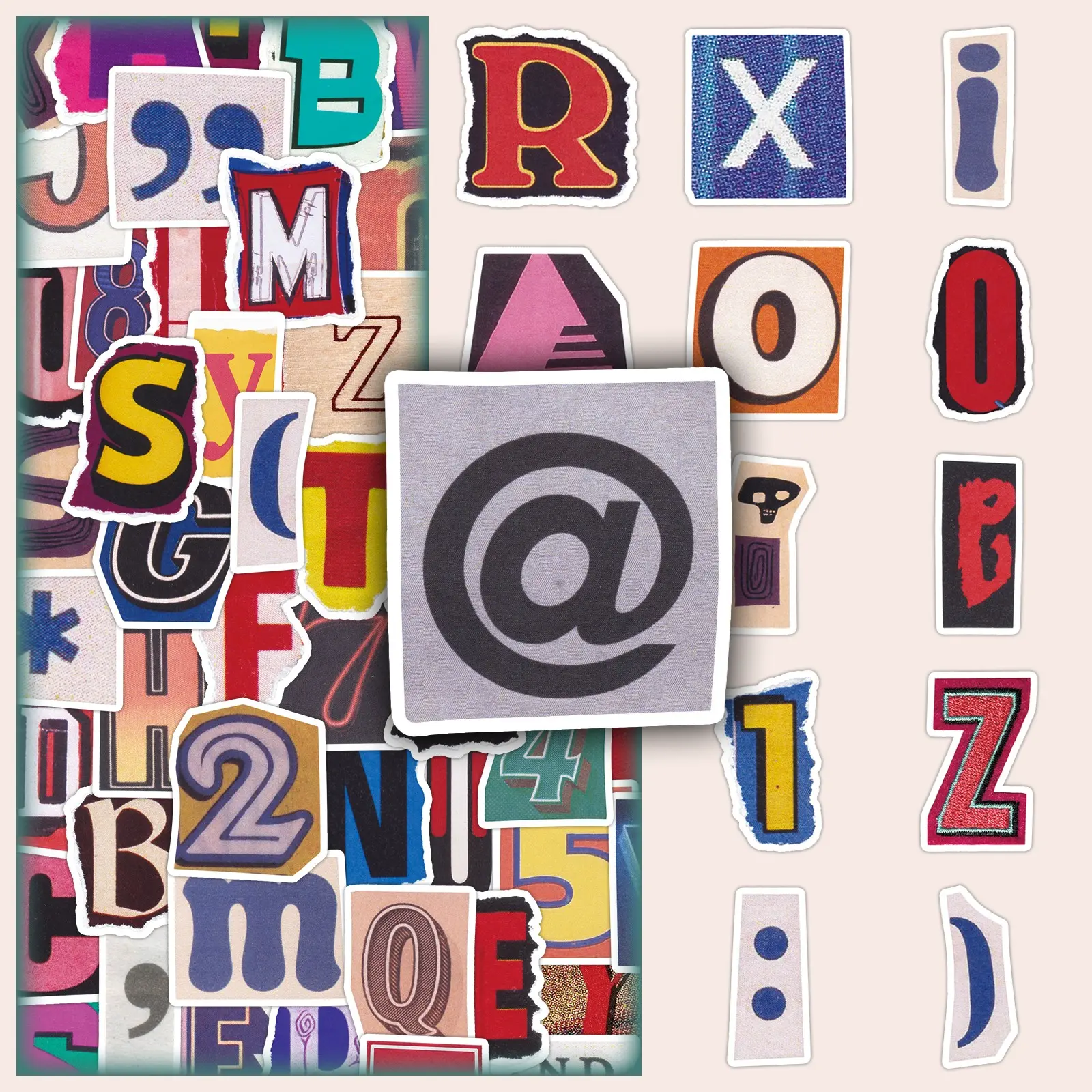 Letter & Number Sticker, 100pcs/set Vintage Scrapbooking & Journal Making Material Sticker Packs, Letter Stickers, Diy Decorative Sticker for Stationery Computer Water Bottle, Sticker Letters, Scrapbook Accessories, Crafts