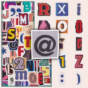 Letter & Number Sticker, 100pcs/set Vintage Scrapbooking & Journal Making Material Sticker Packs, Letter Stickers, Diy Decorative Sticker for Stationery Computer Water Bottle