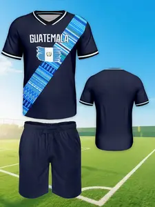 Guatemala Kids Soccer Kit, National Team Away Soccer Kit, Soccer Jersey, Soccer Shorts, Soft, comfortable, and breathable, perfect for soccer matches and training sessions Quick-dry soccer kit, the perfect gift for family