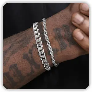 Mens Bracelet for Him, Silver Bracelets Gold Jewelry as Stainless Steel Bracelet for Boys Bracelets Men Accessories, 7-9In Waterproof Mens Jewelry as Stocking Stuffers for Men Boys Him from Pealicious