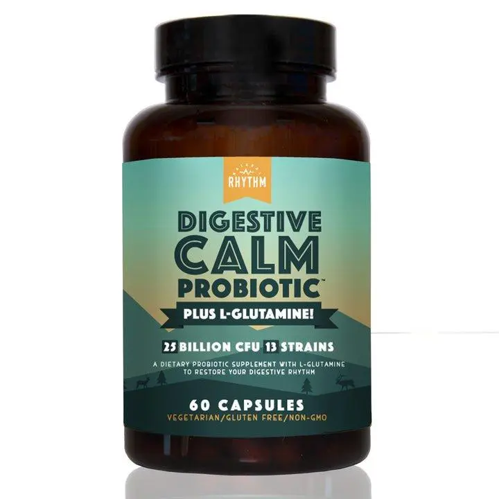 Digestive Calm Probiotic Dietary Supplement - 25B CFU, 13 Unique Strains, Plus L-Glutamine for Digestive Health Support