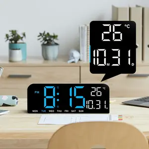 Timess 10-inch HD LED Wall Clock with Multi-Info Display, Dual Alarms, Count-Up/Down Timers, USB Powered, Hang or Place for Bedroom/Office/Nightstand Decor, Ideal Holiday/Birthday Gift,shop clock,new year new clock