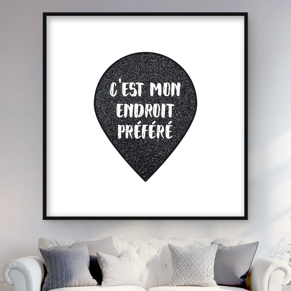 Begin Home Decor C1FM48488YZK0O 48 x 48 in. It My Favorite Spot - Hygge Typo Framed Print Wall Art - Home Decor