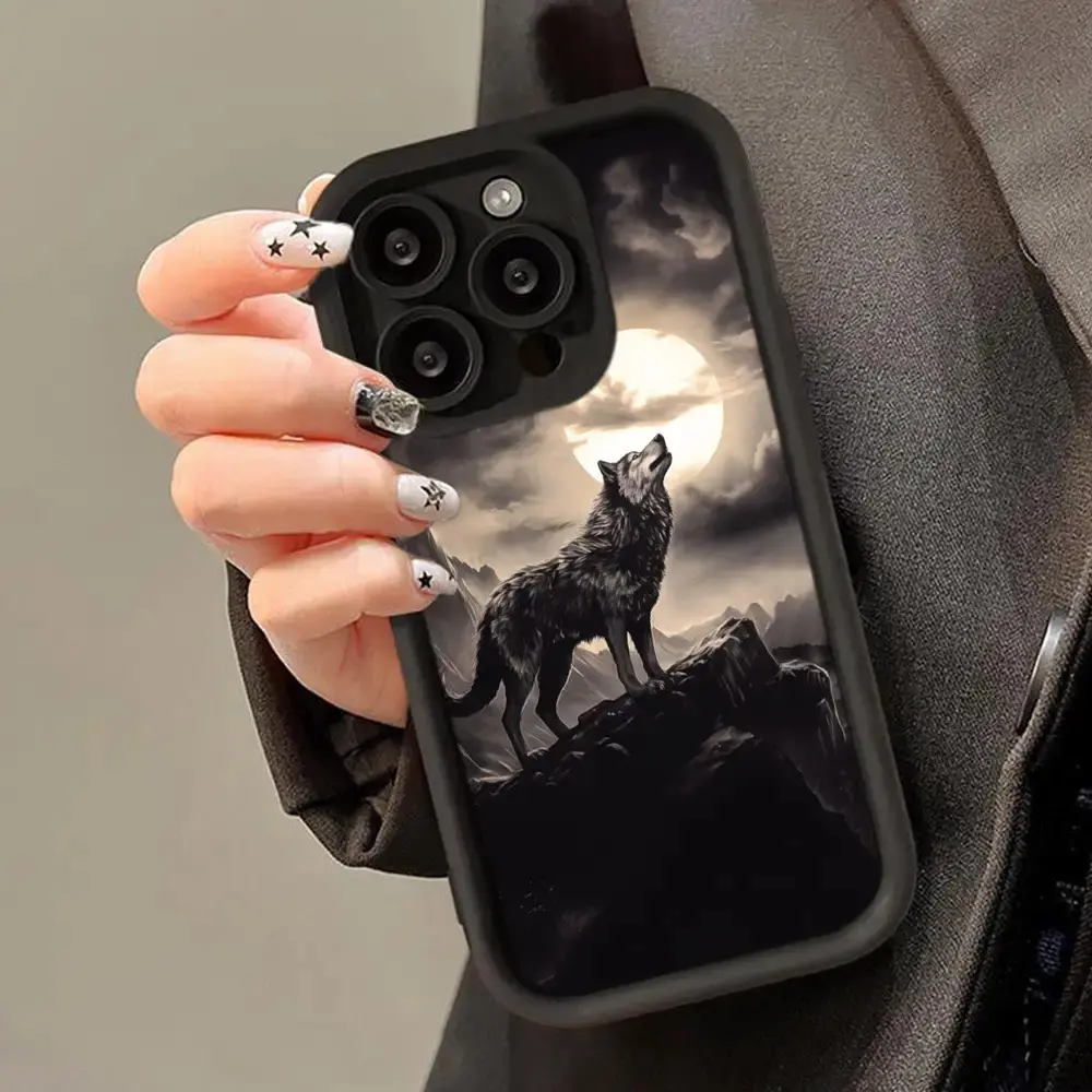 Wolf Pattern Soft TPU Silicone Phone Case - Protective, Non-Slip, Waterproof, Shockproof, Durable Cover with Camera Protection, Raised Edges, Precise Cutouts, 2D Printed Mobile Accessory for Multiple iPhones, Ideal Adult Gift, Accessories
