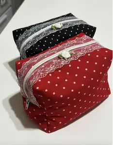 Red & Black Polka Dot Makeup Bags