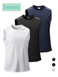 Men's Solid Color Raglan Sleeve Tank Top, Breathable Quick Drying Vest, Loose Sleeveless Top for Gym Workout Running, Men's Clothes for Summer, Sleeveless Gym Tops