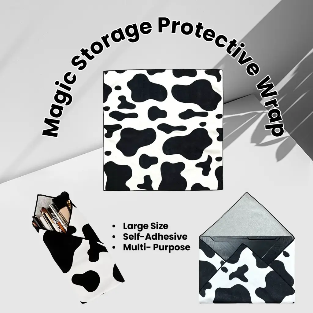 The Magic Wrap, The Magic Self-adhesive Wrap for packing,Magic cloth bag, Make up cloth, Easy-adjust Traveling bag, Easy-stored organizer for electron