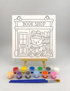 Cute Book Shop Bear Painting Kit: For Adults and Kids