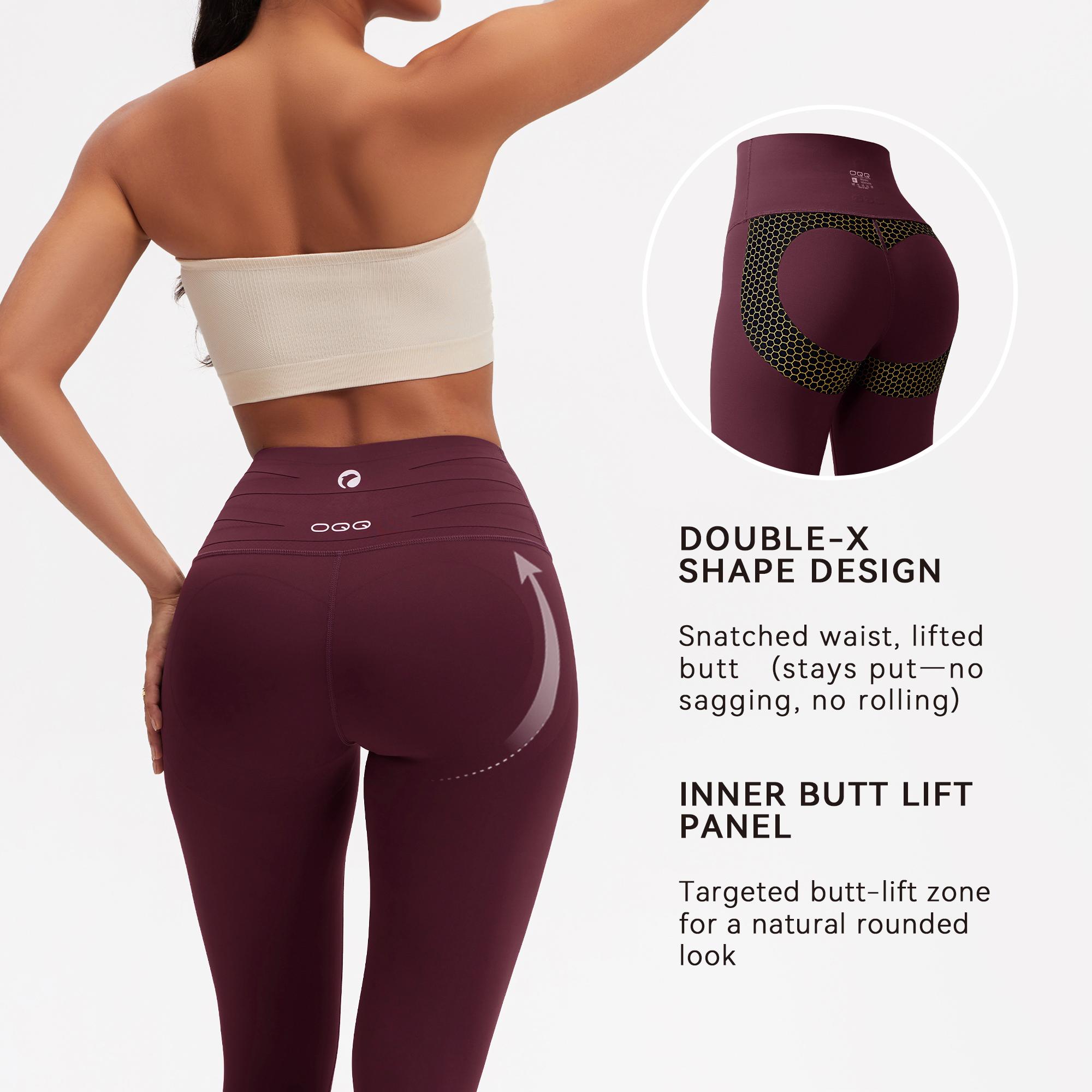OYV Women's Yoga Pants, High Waisted Butt Lift Leggings with Tummy Control, Inner Lift Panel & 3 Customizable Lengths for Workout, Running & Daily Wear