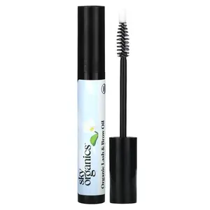 Sky Organics Organic Lash & Brow Oil, Castor & Moringa Oil Blend, 0.4 fl oz (12 ml)