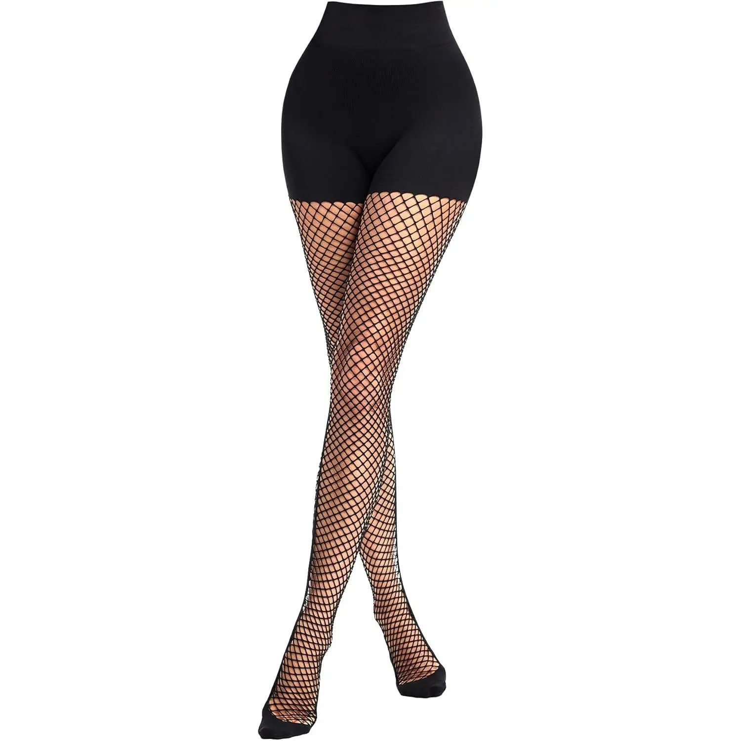 Black Fishnet Tights For Women High Waist Tummy Control Shapewear Leggings Fishnet Pantyhose