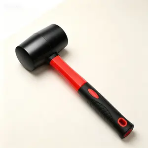 Fiberglass Handle Mallet 8oz, Heavy-Duty Rubber Mallet for Flooring Installation, Tent Stakes, Woodworking, Camping, Non-Marring Soft Blow Head for Delicate Surfaces, Anti-Slip Grip, Scratch-Free Strike