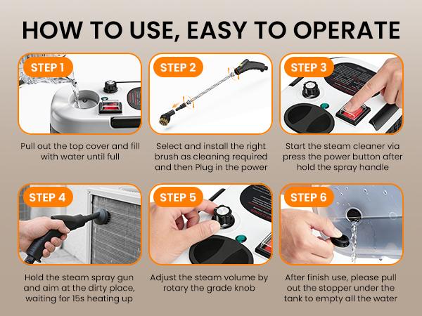 EasyWox Handheld Pressurized Steam Cleaner, Handheld High Temp Portable Cleaning,Multipurpose Steamer for Home Use, Pressurized Steamer for Cleaning Floor, Upholstery