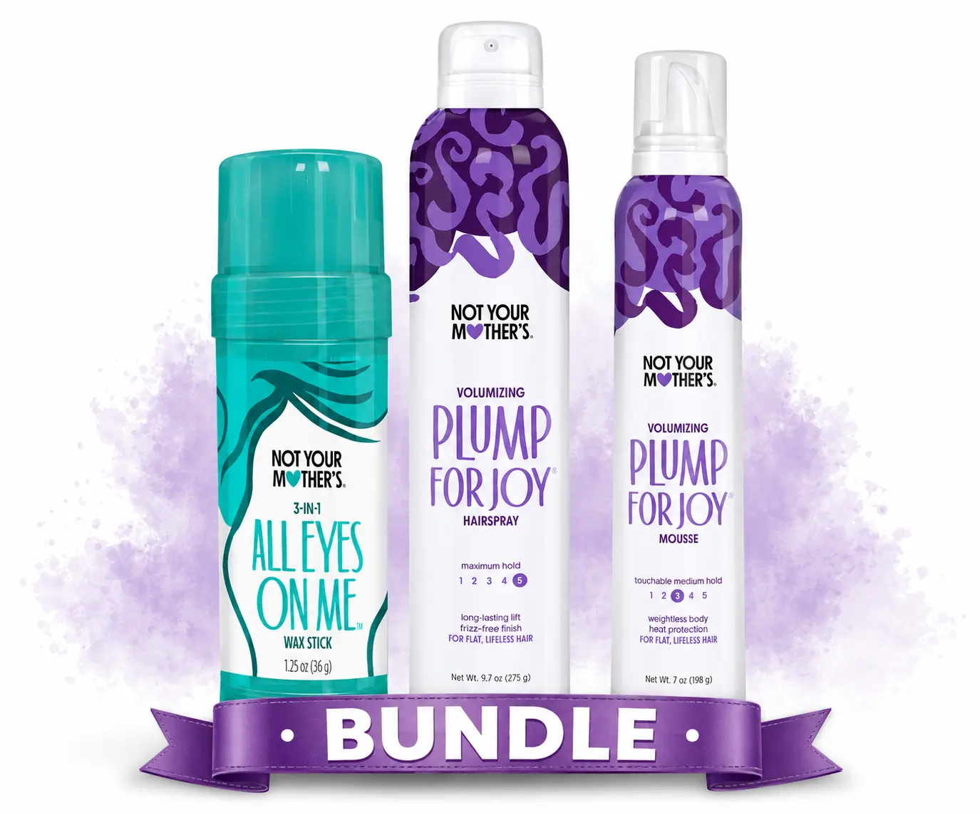 Not Your Mothers Bundle- Full Size Wax Stick ,Mousse, Hairspray