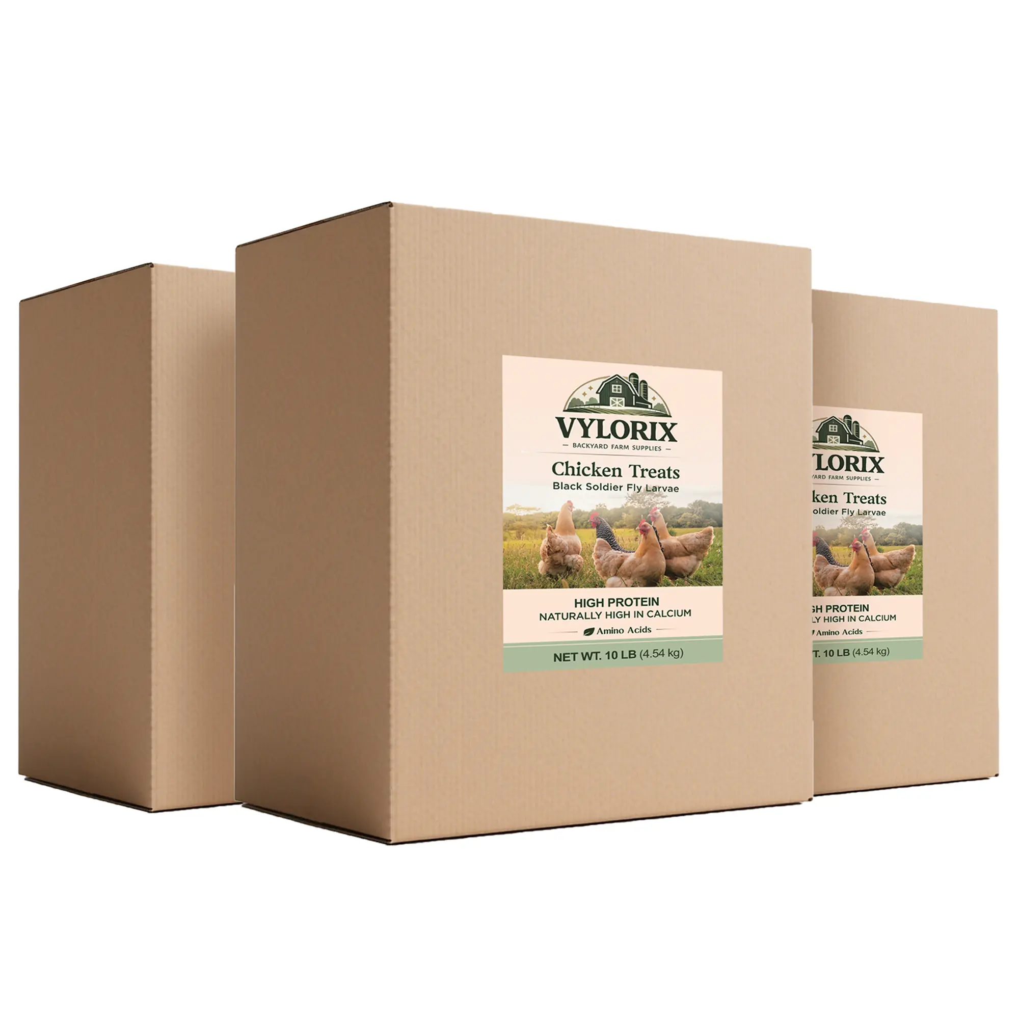 Vylorix 30LB Dried Black Soldier Fly Larvae for Chickens, High Protein Chicken Feed with More Calcium Than Mealworms, Non-Gmo Natural BSF Larvae Treats for Laying Hens, Ducks, Quail, Birds & Reptiles