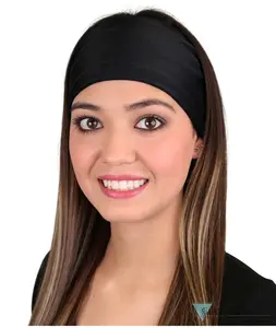 Reversible Stretch Headband – Stylish and Comfortable - Solid Black Spandex