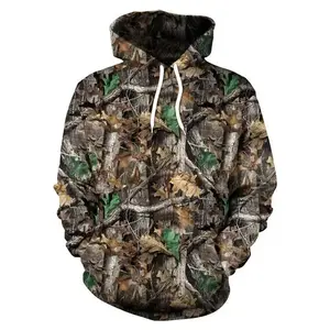3D Hoodies, Maple Leaf Camouflage for Spring and Autumn, For Men and Women, Suitable for Outdoor Activities like Fishing, Camping, and Hunting, Clothing, Unisex Hooded Jacket, SETF