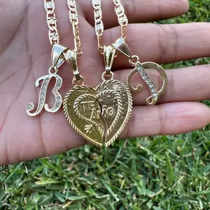 Heart Necklace with initials Female Male Anniversary Auspicious Birthday Daily Engagement