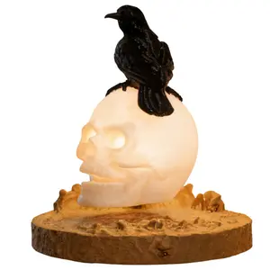 MAGECMOON Magnetic Levitation Skull Halloween Limited Edition Floating Luminous Skull Ornament 3D Printing Theme Event Scene Layout Night Light LED Horror Atmosphere Decoration Holiday Gifts for Girls and Boys Children’s Gifts