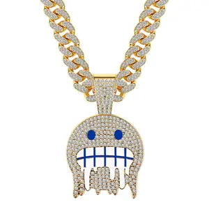 OIDEA Iced Out Cuban Chain Necklace for Men - Hip Hop Miami Cuban Link Chain with Rhinestone Diamond Pendant Jewelry, Punk Statement Gift summerwins