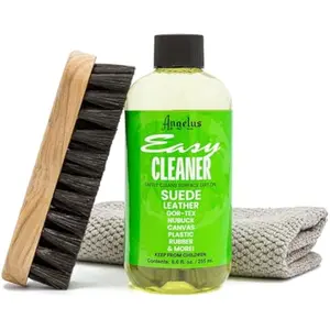 Shoe Cleaner Kit, 8.6 Oz, Brush, Towel - Professional Sneakers, Leather, Nubuck, Suede Shoe Cleaner Kit - Safe on All Fabrics, Gentle Yet Powerful Сleaning Formula