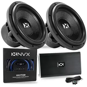 4000W Peak (2000W RMS) VC-Series v3 Dual 12" Subwoofer Bass Package with Monoblock Amplifier and Wiring Kit