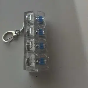 Stress-relieving Toy Mechanical Keyboard Compact Design with Crystal Keycaps LED Lights Transparent Acrylic Key Christmas giftchain