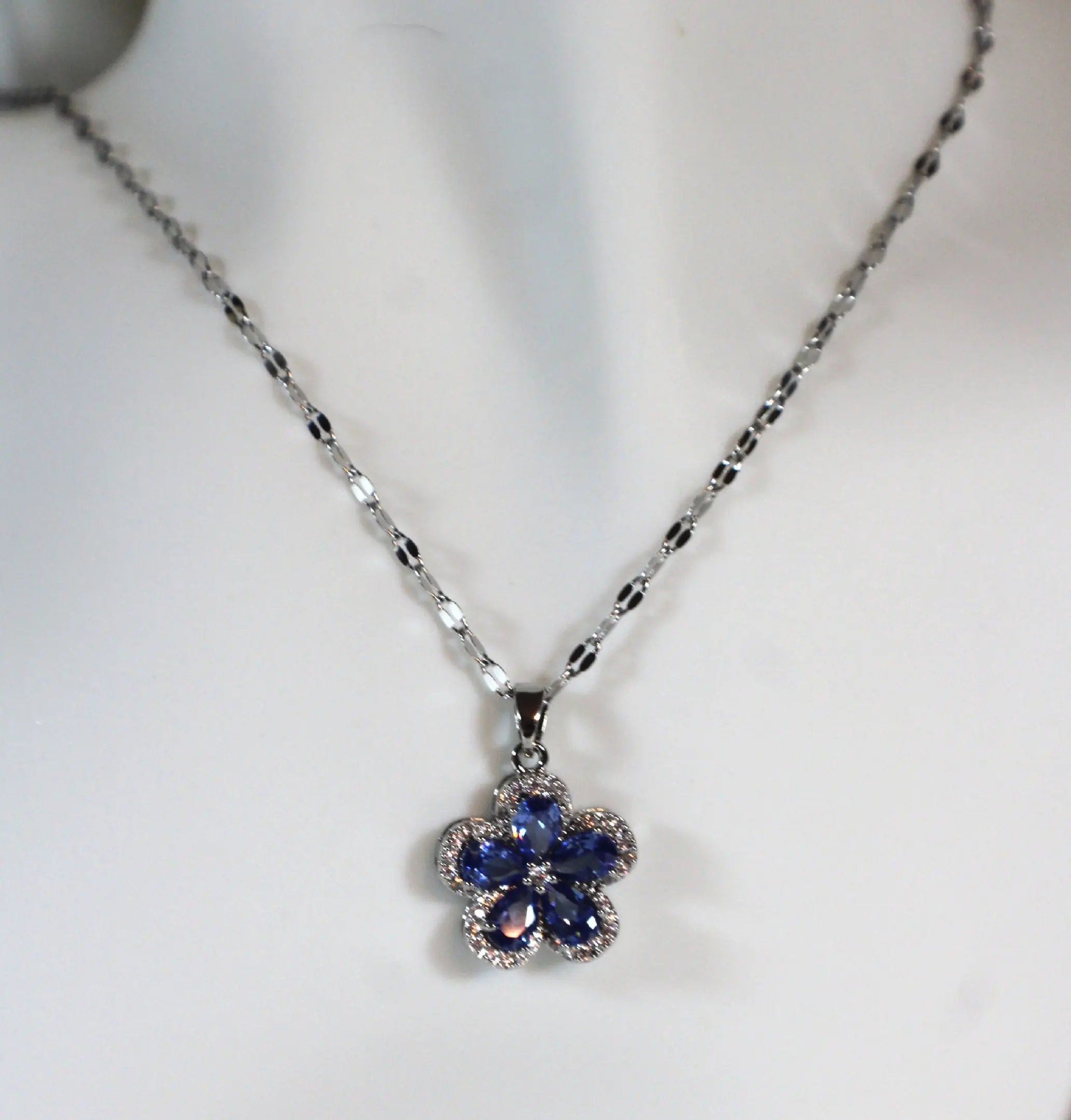 Sapphire Bloom Floral Necklace