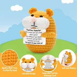 Hand-Crocheted Hamster Stuffed Toy - Soft Huggable Amigurumi, Soft Furry Collectible, Stuffed Animal Gift, Finished Crochet Animal for Sports & Outdoor Accessory Accents, Soft Furry Collectibles