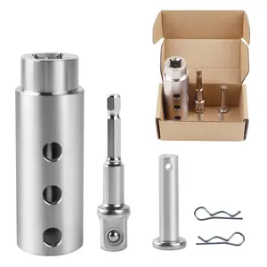 Trailer jack drill adapter, compatible with 1-inch drive shaft, Turbo, ez crank jack adapter tools and 1/2-inch socket drill bits,heavy-duty, suitable for RVs, construction,dump trailers (DIY, campervans)