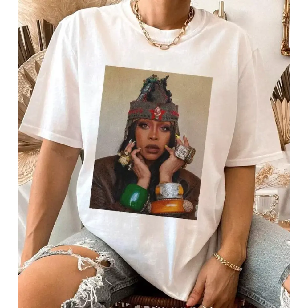 Retro Erykah Badu Country Music Shirt Gift For Men Women Unisex T-Shirt Cotton Crewneck Cotton Crewneck