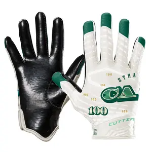 Cutters Straight Cash Rev 5.0 Limited Edition Youth Football Receiver Gloves - Durable Leather with Silicone Overlay