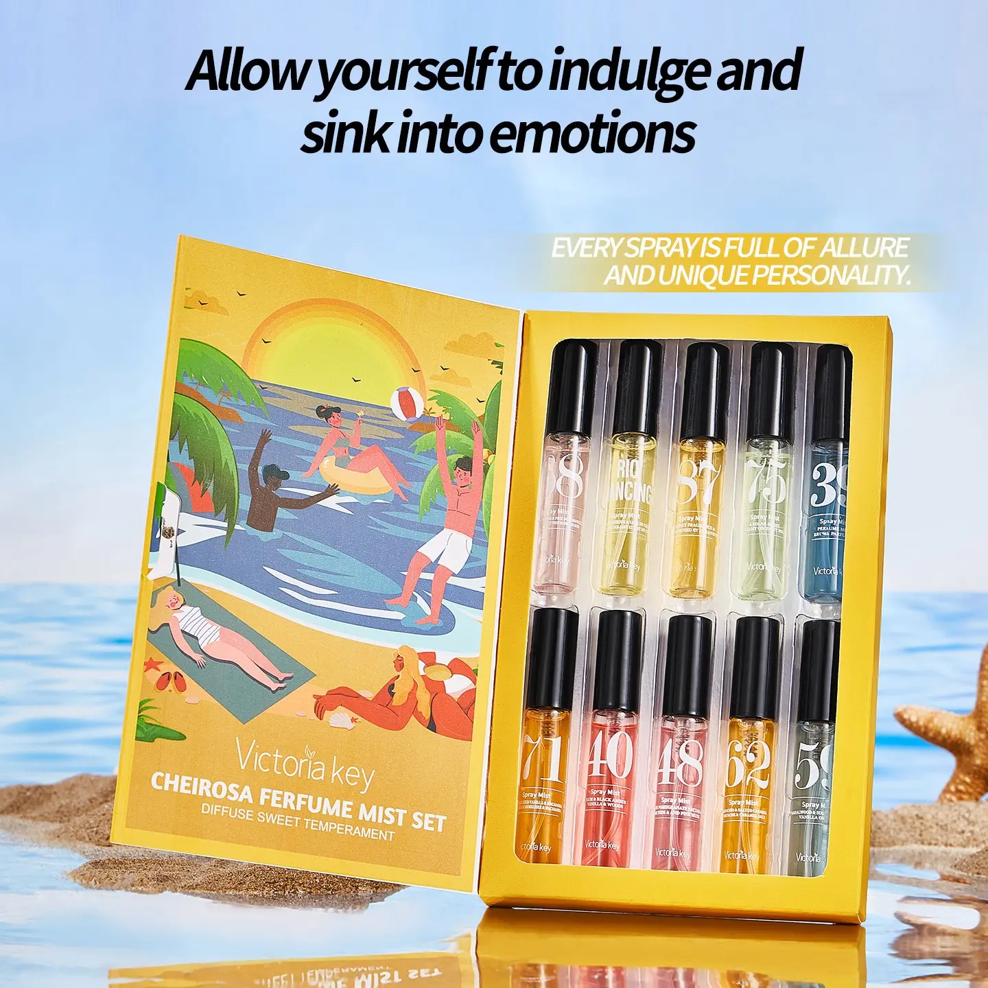 10 Pack 5ML Victoria Key Fragrance Spray Mist Gift Set, Multi-Scent Fabric & Home Fragrance, Long-Lasting Scent Refresher, Ideal Gift for Her, Summer Fragrance Set