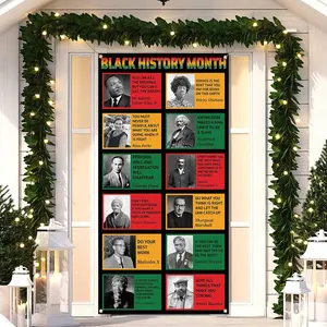 36x72in Black History Month Door Cover African American Afro Festival Banner for Classroom Front Door Photography Home Porch Decoration