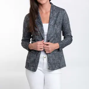 Gemma Stretch Jersey Heathered Black Blazer