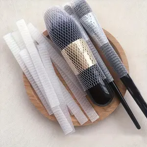10pcs Makeup Brush Protection Net Covers, Elastic Mesh Protects Eye and Face Brushes, Durable Pe Plastic Material, Ideal for Cosmetic Use